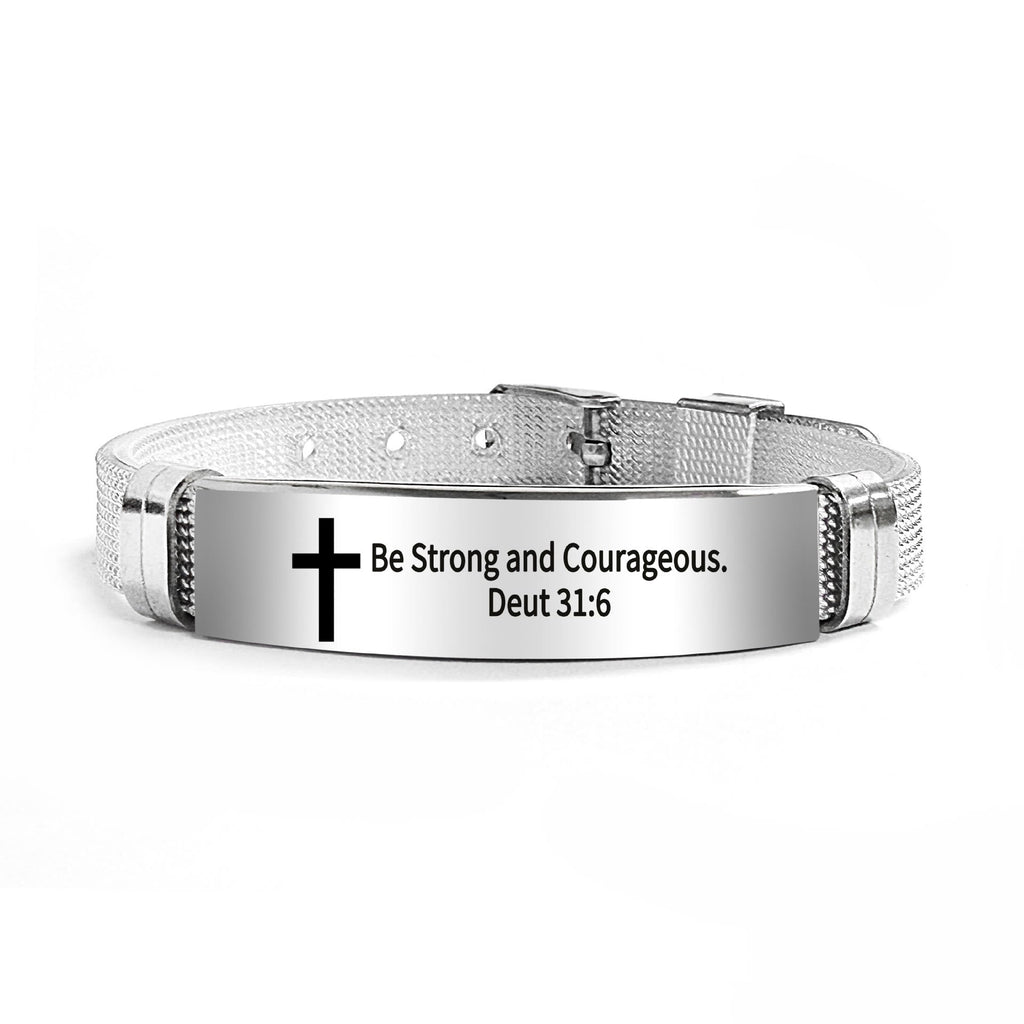 Pulsera de Cruz Motivacional con Versículos Bíblicos en Varios Estilos