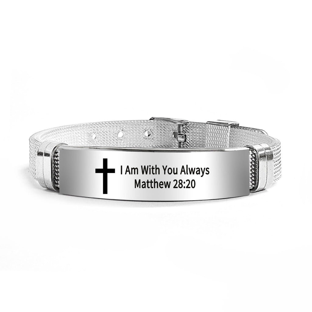 Pulsera de Cruz Motivacional con Versículos Bíblicos en Varios Estilos