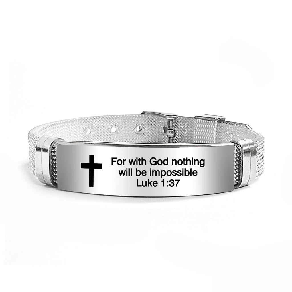 Pulsera de Cruz Motivacional con Versículos Bíblicos en Varios Estilos