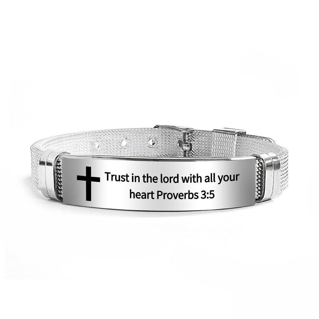 Pulsera de Cruz Motivacional con Versículos Bíblicos en Varios Estilos