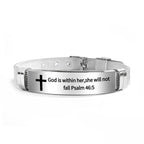 Pulsera de Cruz Motivacional con Versículos Bíblicos en Varios Estilos