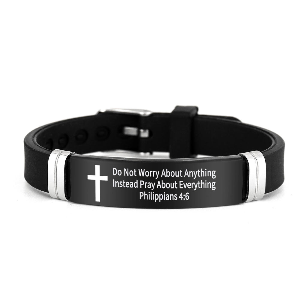Pulsera de Cruz Motivacional con Versículos Bíblicos en Varios Estilos