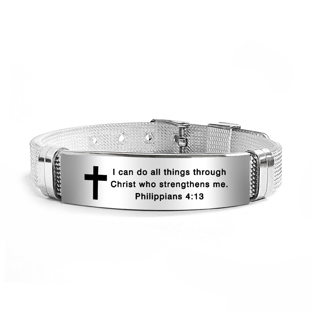 Pulsera de Cruz Motivacional con Versículos Bíblicos en Varios Estilos