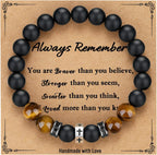 Pulsera de Cruz con Ojo de Tigre, Ónix Negro y Circonita en Acero Inoxidable