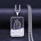 Collar con Dije de la Virgen de Guadalupe con Borde de Corazón