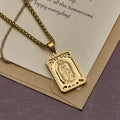 Collar con Dije de la Virgen de Guadalupe con Borde de Corazón