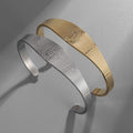 Pulsera Ancha de San Benito "Paz y Protección" en Dorado y Plata