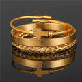 Pulsera de Cruz y Padre Nuestro Trenzada en Espiral Estilo Minimalista