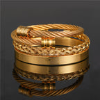 Pulsera de Cruz y Padre Nuestro Trenzada en Espiral Estilo Minimalista