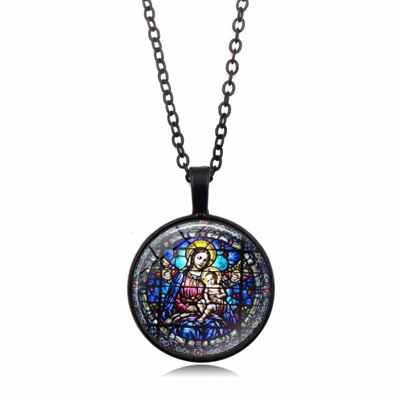 Collar de Fe Radiante "Elige tu Bendición": Virgen con el Niño o Rosas de Guadalupe