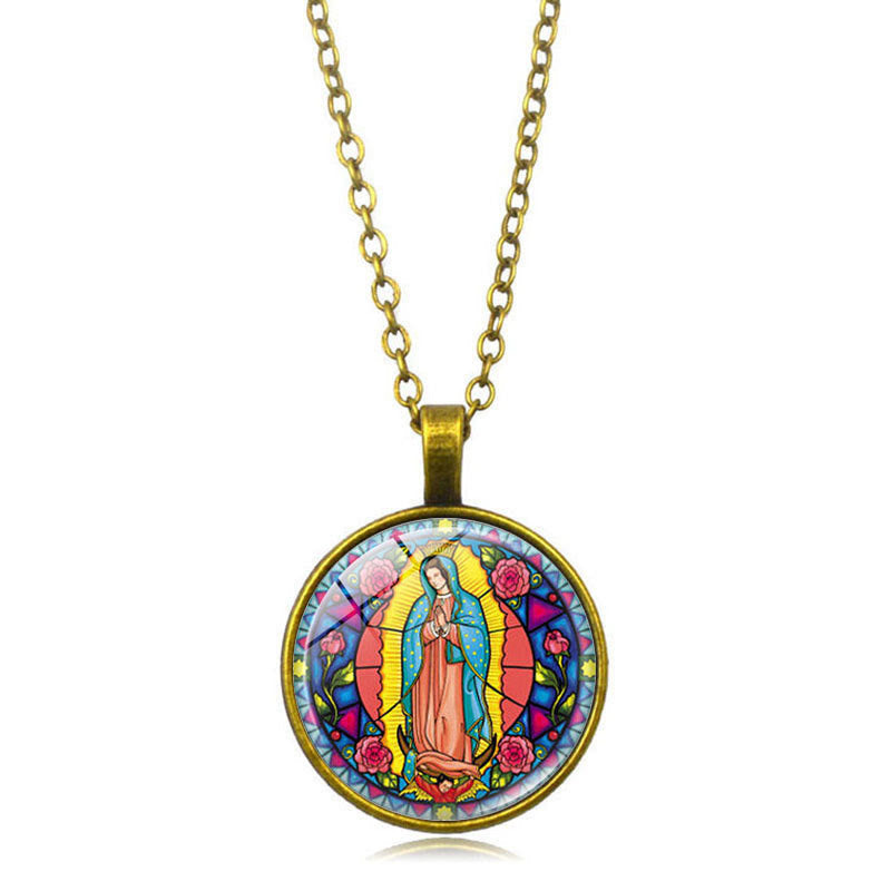 Collar de Fe Radiante "Elige tu Bendición": Virgen con el Niño o Rosas de Guadalupe