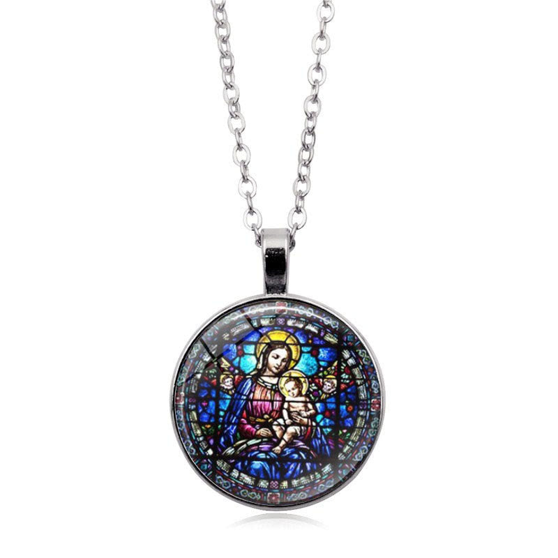 Collar de Fe Radiante "Elige tu Bendición": Virgen con el Niño o Rosas de Guadalupe