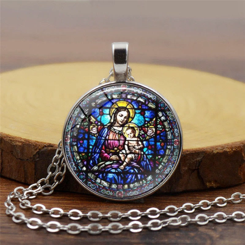 Collar de Fe Radiante "Elige tu Bendición": Virgen con el Niño o Rosas de Guadalupe
