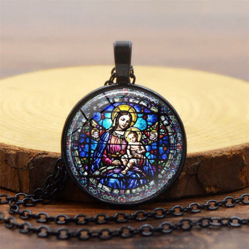 Collar de Fe Radiante "Elige tu Bendición": Virgen con el Niño o Rosas de Guadalupe