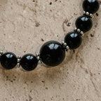 Pulsera de Obsidiana Negra "Armadura Espiritual" con Dije de Cruz: Ora sin Miedo