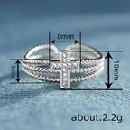 Anillo de Cruz Brillante: Diseño con Circonias para Regalar con Fe