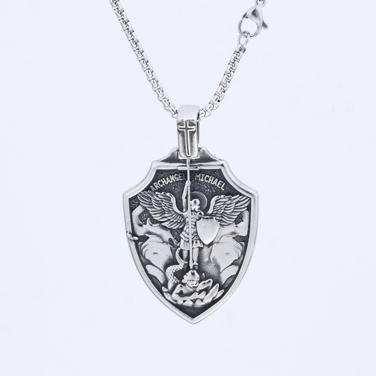 Archangel Michael Shield Pendant Necklace