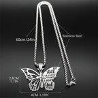 Collar de Cruz Mariposa Salmo 46:10: Herencia de Fe Bíblica para el Día a Día