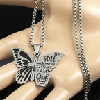 Collar de Cruz Mariposa Salmo 46:10: Herencia de Fe Bíblica para el Día a Día