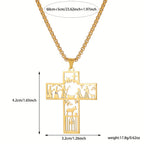 Collar de Cruz con Natividad Calada: Símbolo de Fe Eterna para Navidad