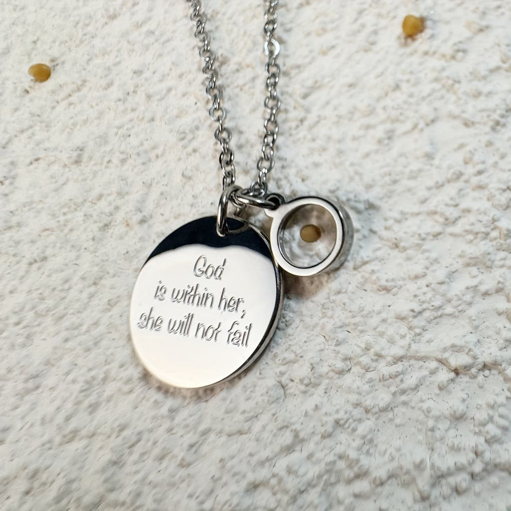 Collar Semilla de Mostaza "Fe Sobre Miedo": Estilo Guiado por la Fe para Cada Día