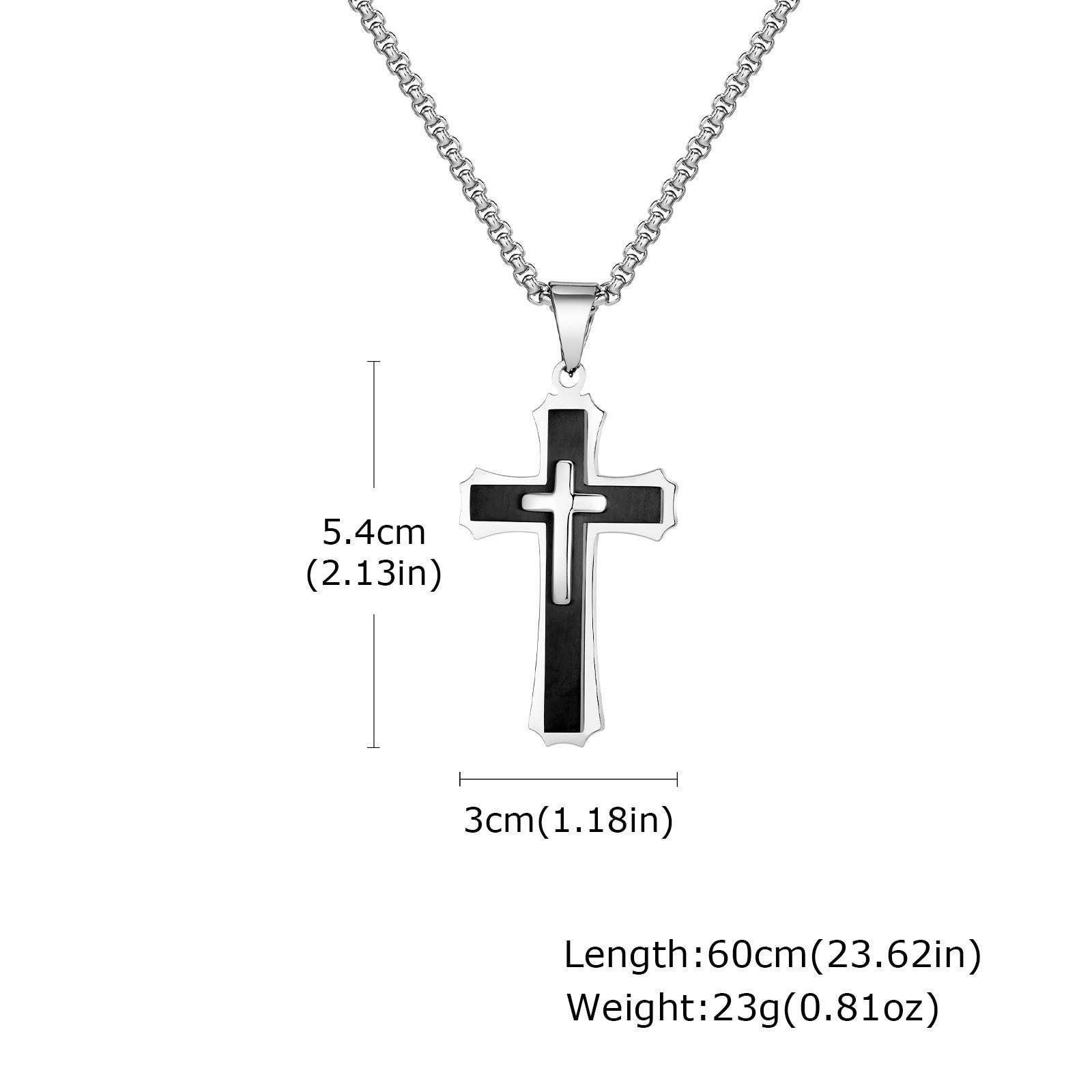 Collar con Dije Guardián de Cruz en 4 Colores: Fe y Protección para el Día a Día