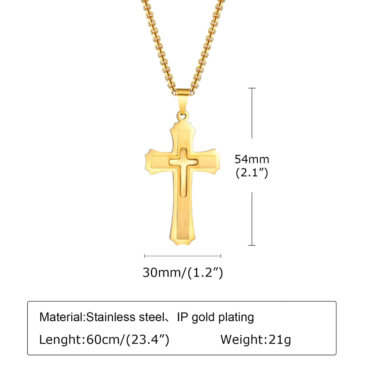 4-Colored Cross Guardian Pendant Necklace