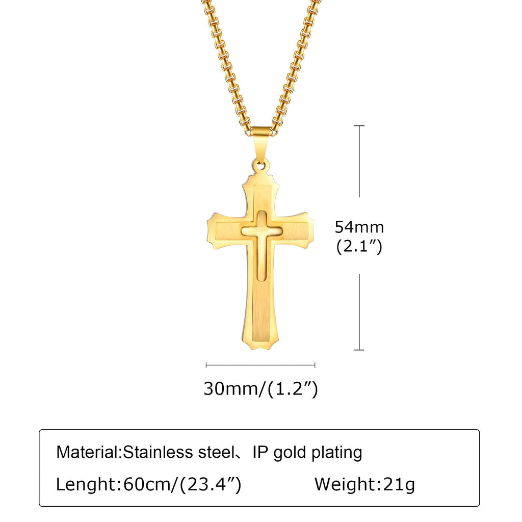 Collar con Dije Guardián de Cruz en 4 Colores: Fe y Protección para el Día a Día