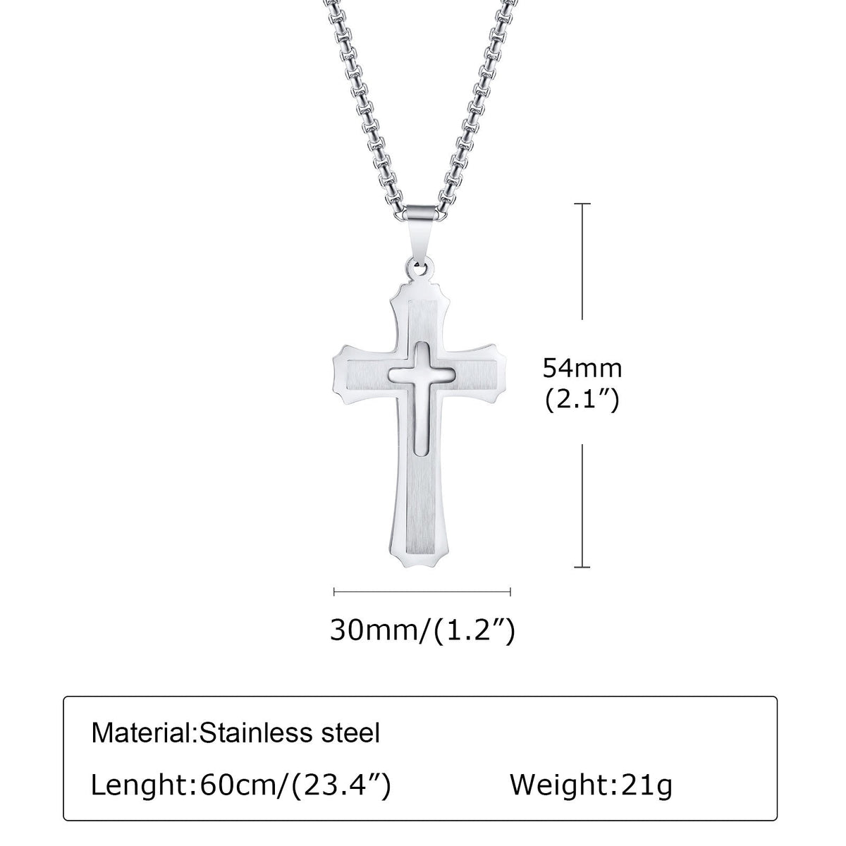 4-Colored Cross Guardian Pendant Necklace