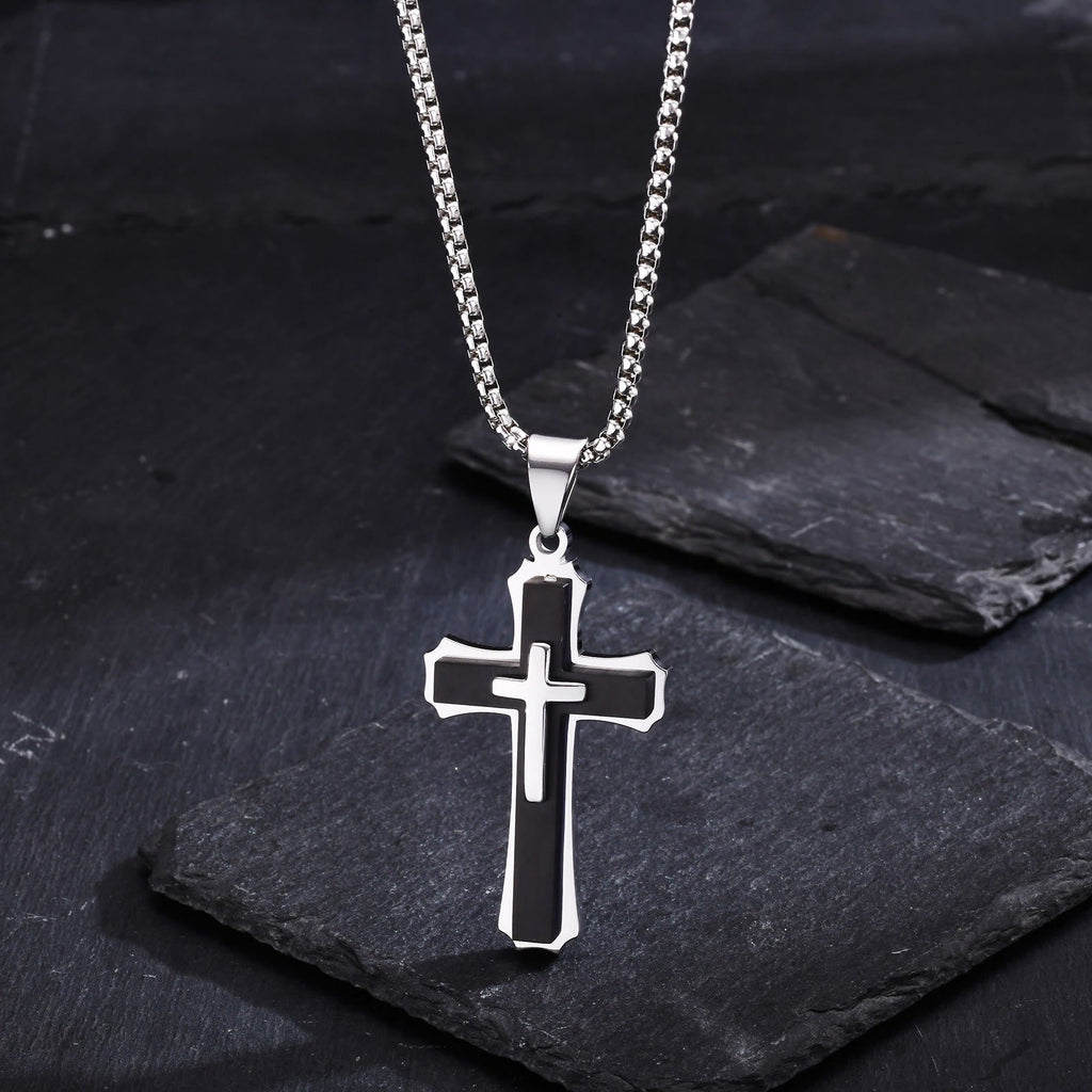 Collar con Dije Guardián de Cruz en 4 Colores: Fe y Protección para el Día a Día