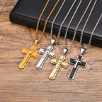 Collar con Dije Guardián de Cruz en 4 Colores: Fe y Protección para el Día a Día