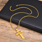 Collar con Dije Guardián de Cruz en 4 Colores: Fe y Protección para el Día a Día