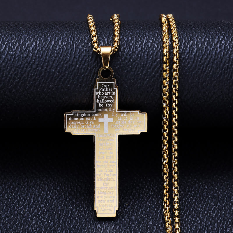 Collar con Dije de Cruz con Escritura: Versículo Bíblico y Devoción Fiel