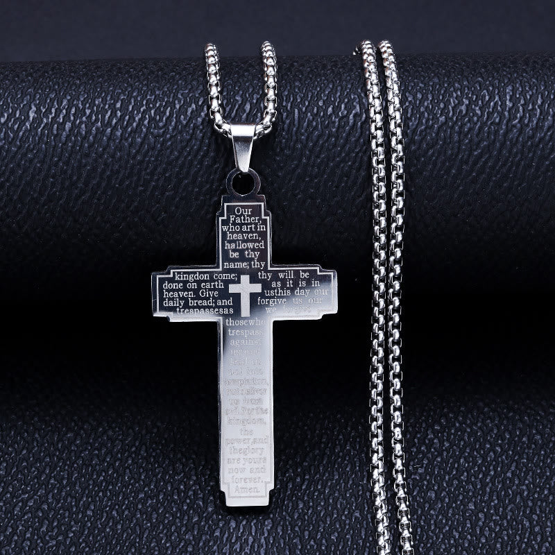 Collar con Dije de Cruz con Escritura: Versículo Bíblico y Devoción Fiel