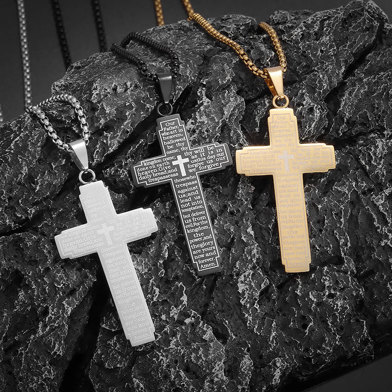 Collar con Dije de Cruz con Escritura: Versículo Bíblico y Devoción Fiel