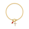 Pulsera de Cruz con 12 Piedras del Mes: Identidad de Fe y Devoción Eterna