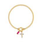Pulsera de Cruz con 12 Piedras del Mes: Identidad de Fe y Devoción Eterna