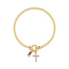 Pulsera de Cruz con 12 Piedras del Mes: Identidad de Fe y Devoción Eterna