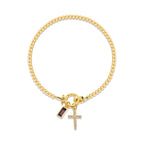 Pulsera de Cruz con 12 Piedras del Mes: Identidad de Fe y Devoción Eterna