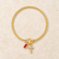12 Birthstone Cross Bracelet