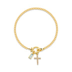 Pulsera de Cruz con 12 Piedras del Mes: Identidad de Fe y Devoción Eterna