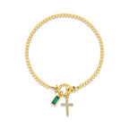 Pulsera de Cruz con 12 Piedras del Mes: Identidad de Fe y Devoción Eterna