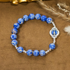 Pulsera Mariana de Piedra Imperial Azul: Señal de Oración y Paz