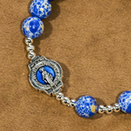 Pulsera Mariana de Piedra Imperial Azul: Señal de Oración y Paz