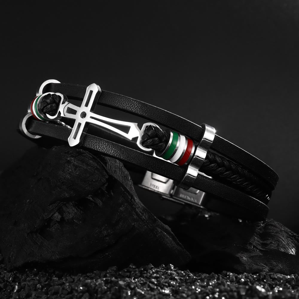 Pulsera de Cuero con Cruz: Fe con Carácter y Devoción con Estilo para el Día a Día