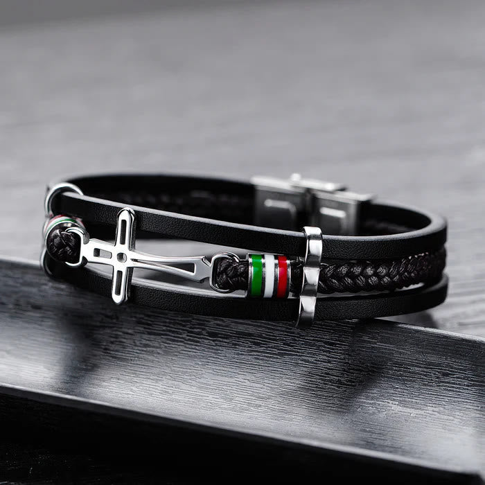 Pulsera de Cuero con Cruz: Fe con Carácter y Devoción con Estilo para el Día a Día