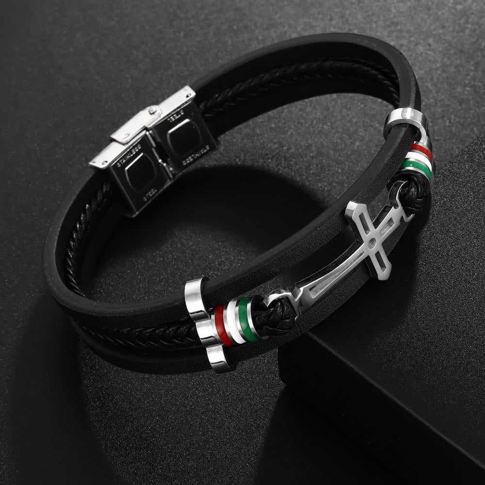 Pulsera de Cuero con Cruz: Fe con Carácter y Devoción con Estilo para el Día a Día