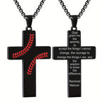 Collar de Cruz con Costura de Béisbol: Devoción Atlética y Frase Inspiradora
