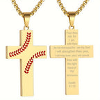 Collar de Cruz con Costura de Béisbol: Devoción Atlética y Frase Inspiradora