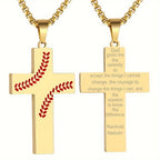 Collar de Cruz con Costura de Béisbol: Devoción Atlética y Frase Inspiradora